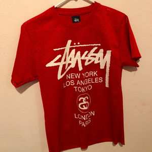 STUSSY jersey mesh top
